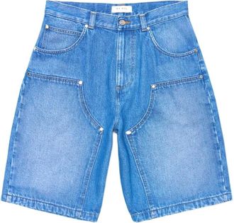 Edwin Double Knee Worker Short - Heren - Denim shorts - Blauw - W32 - Katoen - Korte Broeken