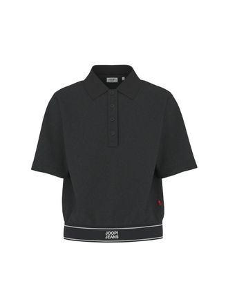 Joop Poloshirt JOOP JEANS Talena, Damen, Gr. XL, schwarz, Jersey, Obermaterial: 52% Baumwolle, 44% Polyester, 4% Elasthan, regular fit, Shirts Poloshirt