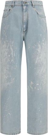 Maison Margiela Blauw Katoenen Recht-Pijpen Jeans