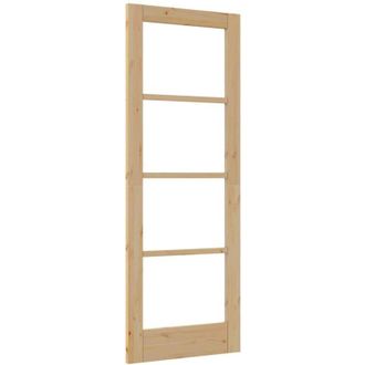vidaXL Vidaxl - Puerta Interior Con Vidrio Marr&oacute;n 73.5 X 198.5 Cm