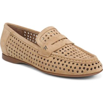 Naturalizer Bloom Perforated Penny Loafer in Dune Dust Tan at Nordstrom, Size 7.5