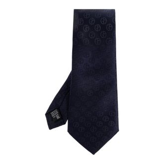 Giorgio Armani Accessoires, Heren, Blauw, ONE Size, Zijden stropdas