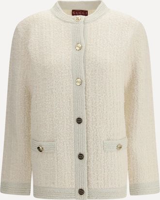 Gucci Boucl&eacute; lam&eacute; wool Cardigan Female XS