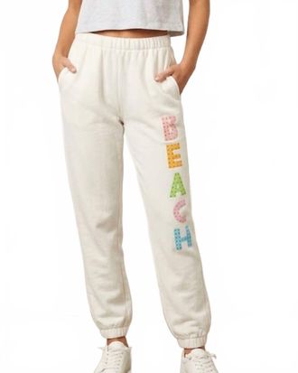 Vintage Havana Beach Studded Sweatpants In Beige Multi