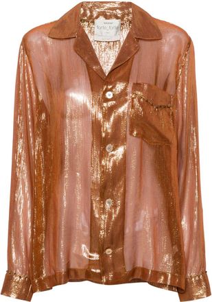 Forte_Forte metallic silk-blend shirt - women - Metallized Polyester/Silk - III