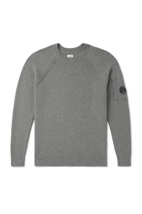 C.P. Company Logo-Appliquéd Wool-Blend Sweater