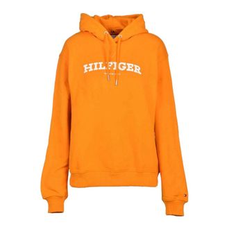 Tommy Hilfiger Katoenen Sweatshirt - Model: Felpa - Dames - Hoodies - Oranje - M - Katoen - Hoodies & sweatvesten