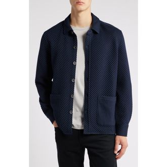 Robert Barakett Hoffburg Jacquard Overshirt in Navy at Nordstrom Rack, Size X-Large