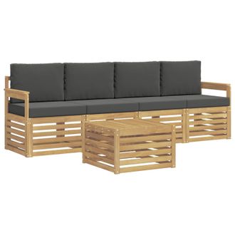 vidaXL Conjunto De Sof&aacute;s De Exterior 5 Pcs Blanco Y Antracita Vidaxl