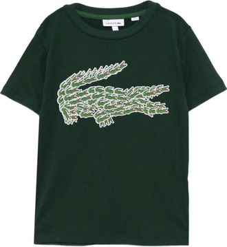 Lacoste logo-embroidered T-shirt - kids - Cotton - 14 yrs - Green
