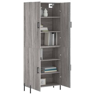 Berkfield Home Highboard Grey Sonoma 69.5x34x180 cm Engineered Wood
