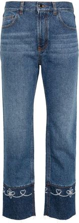Chlo&eacute; Masaya mid-rise cropped jeans - women - Cotton/Hemp/Cotton/Polyester - 28 - Blue