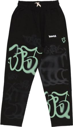 Disclaimer Zwarte Logo Broek Zachte Pasvorm - Heren - Sweatpants - Zwart - XL - Katoen - Broeken