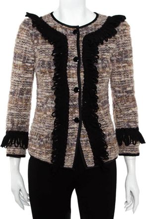 Emporio Armani Multicolor Tweed Button Front Jacket