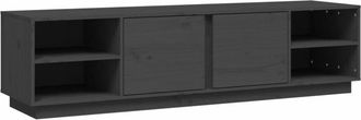 vidaXL Mueble De Tv Madera Maciza De Pino Gris 156x40x40 Cm Vidaxl