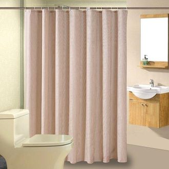OEM Cortina De Ducha, 200 X 180 Cm, Marr&oacute;n, Impermeable, Poli&eacute;ster, Lavable, De Secado R&aacute;pido