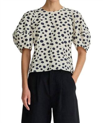 Apiece Apart Lino Top In Yayoi Black & White