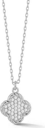 Glaze Jewelry Pavé Clover Pendant Necklace in Silver at Nordstrom Rack