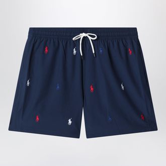 Polo Ralph Lauren Traveler navy blue swim shorts with embroidered logos