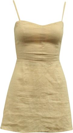 Reformation Audrey Dress in Peach Linen