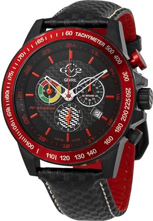 Gevril Group Scuderia Chronograph Tachymeter Black Dial Mens Watch 9925