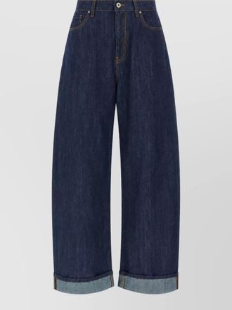 P.A.R.O.S.H. denim wide-leg turn-up jeans