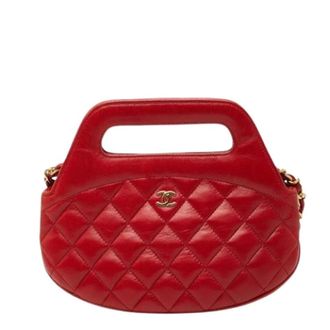 Chanel Pre-owned Lederen Handtas - Dames - Pre-owned - Rood - Maat: ONE Size Leer