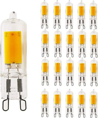 OEM Confezione Da 20 Lampadine Led G9 Da 5w, Bianco Caldo 3000k. Sostituiscono Le Lampadine Alogene Da 40w. Efficienza Energetica, 400 Lm. Angolo Del Fasc