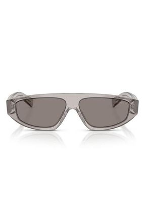 Prada 57mm Irregular Sunglasses in Grey Transparent /Dark Grey at Nordstrom