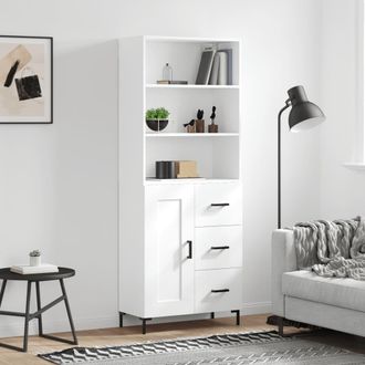 Berkfield Home Highboard White 69.5x34x180 cm Engineered Wood
