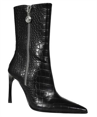Versace Jeans Couture Snakeskin Print Heels Ankle Boots