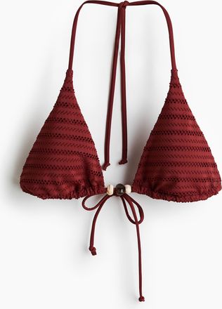 H&M Wattiertes Triangel-Bikinitop - Red