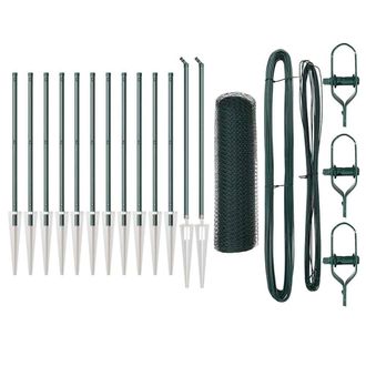 Berkfield Home Fencing Set Set of 2 Forest Green Metal, Plastic 25 x 0.5 m
