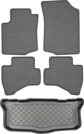 OEM Toyota Aygo Hatchback (5 Puertas) Desde 07.2014 Set - Alfombrillas De Goma Para Coche + Alfombrilla Para Maletero