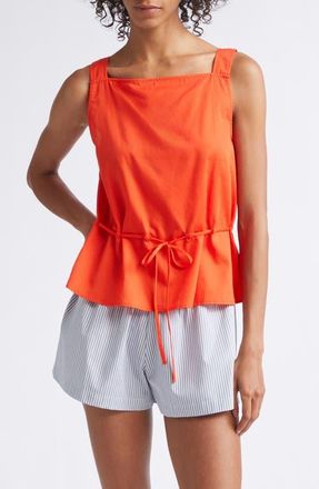 Leset Yoko Drawstring Sleeveless Top in Feu at Nordstrom, Size X-Large