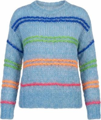 Lind Petunia Sweater - Dames - Ronde hals truien - Blauw - S/M - Truien & Vesten