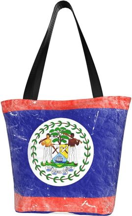 AOOEDM Belize Flag Tote Bag Women Capacity Shoulder Grocery Shopping Bags