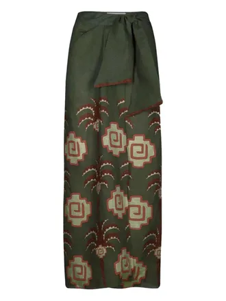 Johanna Ortiz Amazon Echoes skirt - Green
