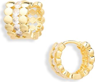 Bracha Nora Cubic Zirconia Hoop Earrings in Gold at Nordstrom