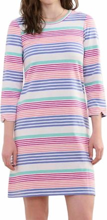 Hatley Lily Flare Mini Dress In Peach Echo Stripes