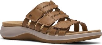 Clarks Maelynn Abby Sandal - Wide Width Available in Tan Leather at Nordstrom Rack, Size 7.5