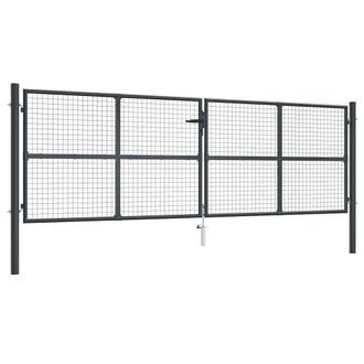 vidaXL Vidaxl Cancello Da Giardino Rete Di Acciaio Zincato 400x125 Cm