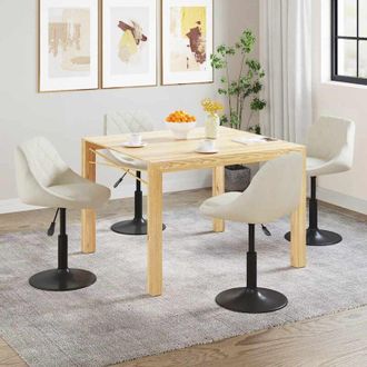 vidaXL Vidaxl - Sillas De Comedor Giratorias 4 Unidades Terciopelo Color Crema