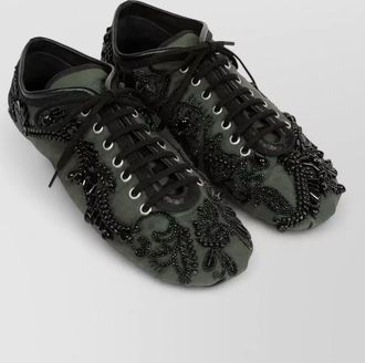 Dries Van Noten low top sneakers eyelet floral embroidery