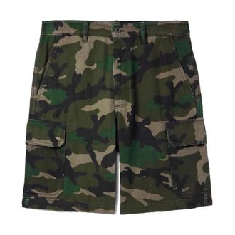 Valentino Casual Shorts, male, Multicolor, Size: M Green Camouflage Cargo Shorts