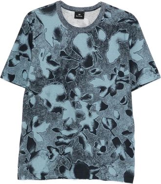 Paul Smith Cotton Printed T-shirt - Heren - T-shirts - Blauw - M - Katoen - Tops