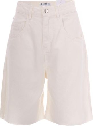 Icon Denim Los Angeles White Solid Shorts