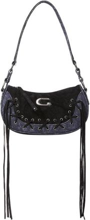 Guess Denim Schoudertas met Franjes - Dames - Schoudertassen - Zwart - ONE Size - Denim - Tassen