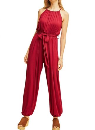 Entro Day To Night Jumpsuit In Cranberry