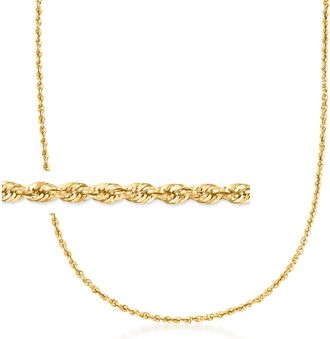 Ross-Simons 3.2mm 14kt Yellow Gold Rope-Chain Necklace